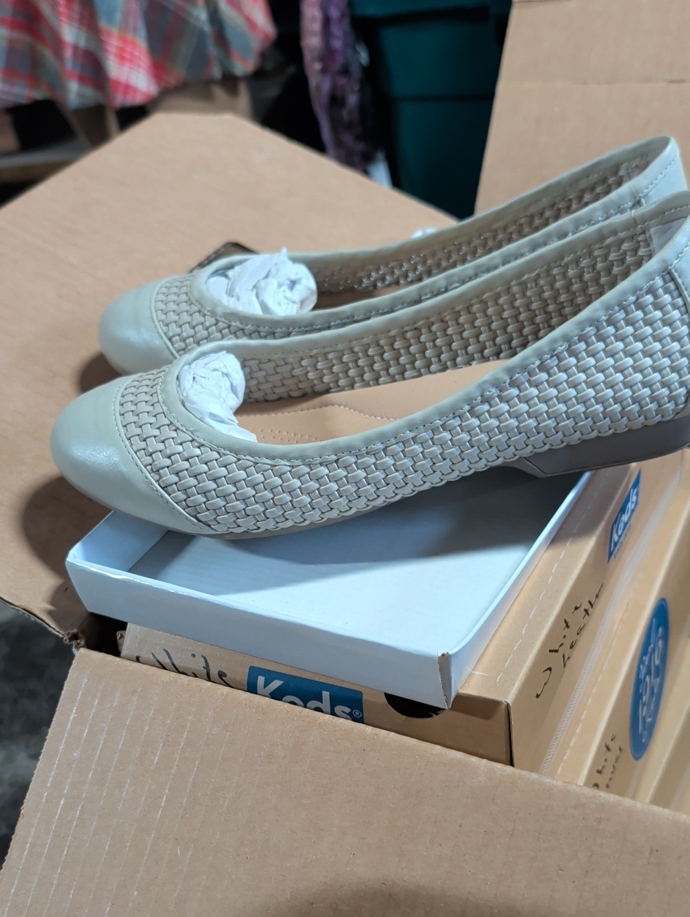 Bijou New York Woven Ballet Flats in Light Taupe